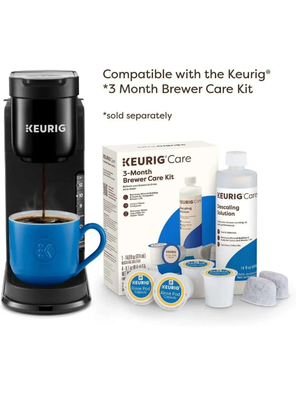 Single Serve Coffee Maker with 3 Brew Sizes, Strong Brew Feature, 42oz Reservoir